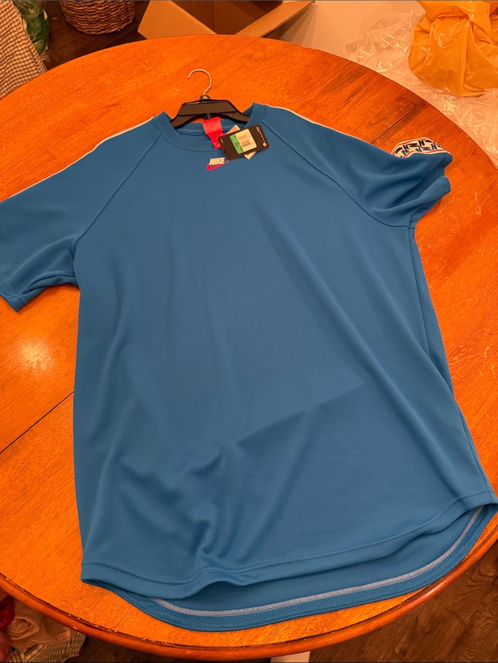 Nike Sportswear Taped NSW Short Sleeve T-Shirt Blue AO0859-657 Size XL